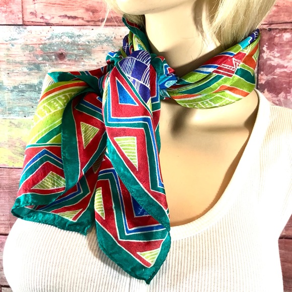 Honey Vintage Silk Scarf - Picture 6 of 11